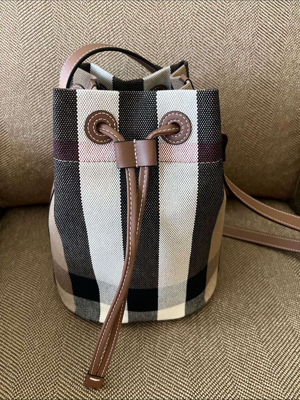 Burberry Plaid Bucket Bag